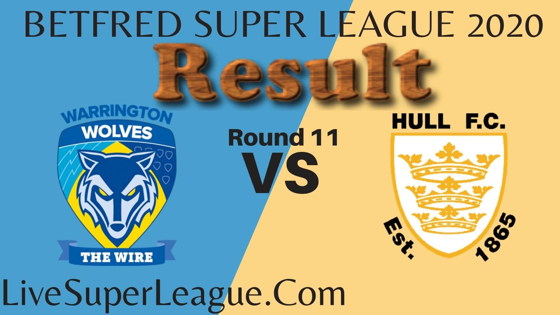 Warrington Wolves vs Hull FC Result 2020 RD 11